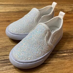 White Glitter Cat & Jack Girls Toddler Shoes